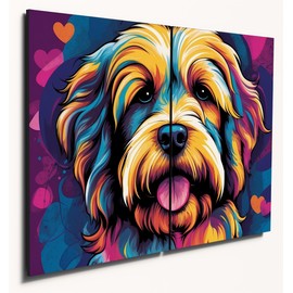 The Plum Penguin Tibetan Terrier Pop Art Wooden Wall Decor – A4 MDF Bright Duo Set Canvas Alternative 40 x 30cm