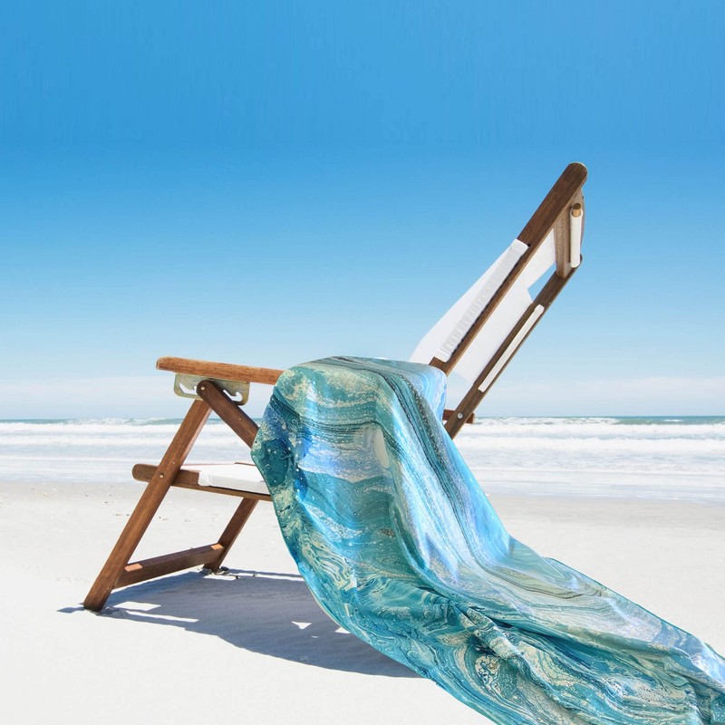 Luxton Ocean Turquoise Beach Towel, Quick Dry Beach Towel, Sand