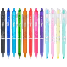Pilot FriXion Erasable Pens and Highlighters Made in Japan, 12 Pieces