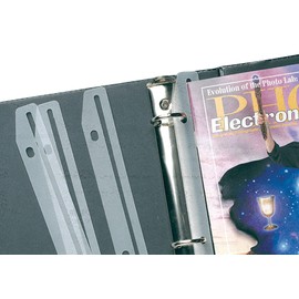 Baumgartens 3 Ring Magazine/Catalog Organizer Strips -3xHoles -12/Pack -Clear