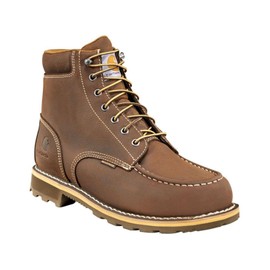 Carhartt Men's Traditional Welt 6" Waterproof Moc Toe Boot CMW6197, Brown, 8W