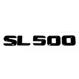 1PC SL500 SL 500 Letter Nameplate Emblem Badge Numbers for 1998-2013 Rear Trunk Decal Sticker (Gloss Black)