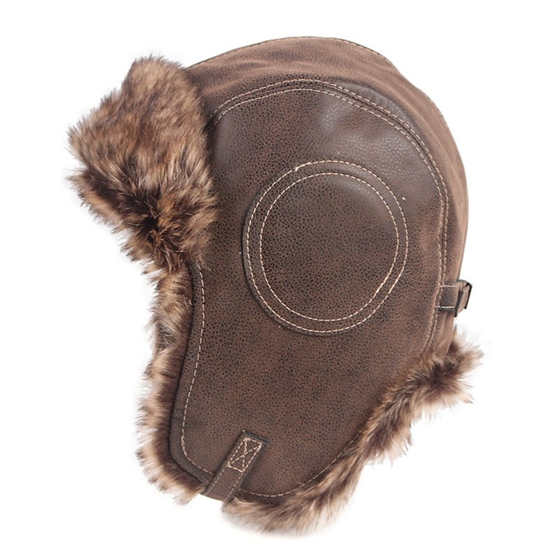 Men's Winter PU Leather Lei Feng Warm Ear Protection Windproof