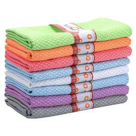 saerryor Microfiber Cleaning Cloth,8 Pack Fish Scale Reusable Absorbent Polishing Lint Free Cleaning Cloths Nanoscale Cloth for Home, Kitchen,30 x 40cm