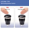 Langir 19mm Latching Push Button Switch 12V DC Waterproof On