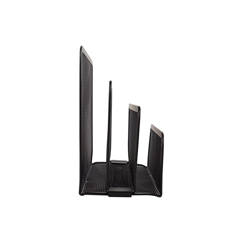 Q-Connect KF00876 Briefständer Metalldraht mit 3 Fächern schwarz