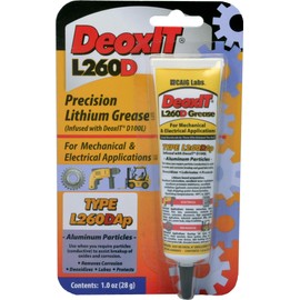 CAIG Laboratories, DeoxIT L260-DA1, Lithium Grease with Cleaner/Deoxidizer, Aluminum Particles, 28g Squeeze Tube, Pack of 1
