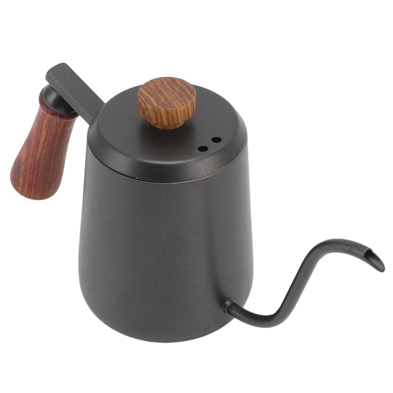 Stainless Steel Coffee Hand Pot with Wooden Handle Long Mouth
