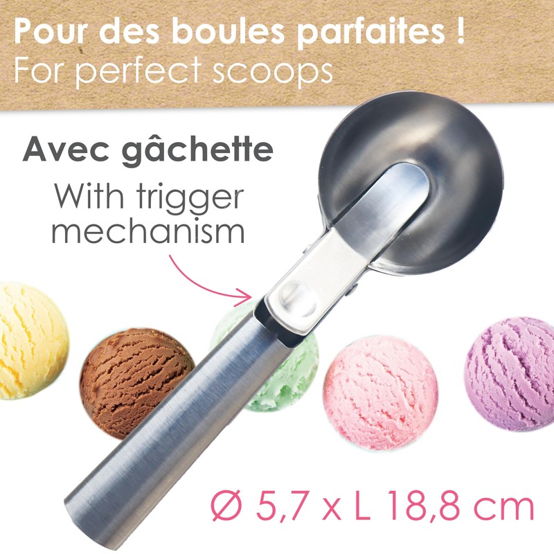 ScrapCooking - Stainless Steel Ice Cream Scoop - Ice Cream