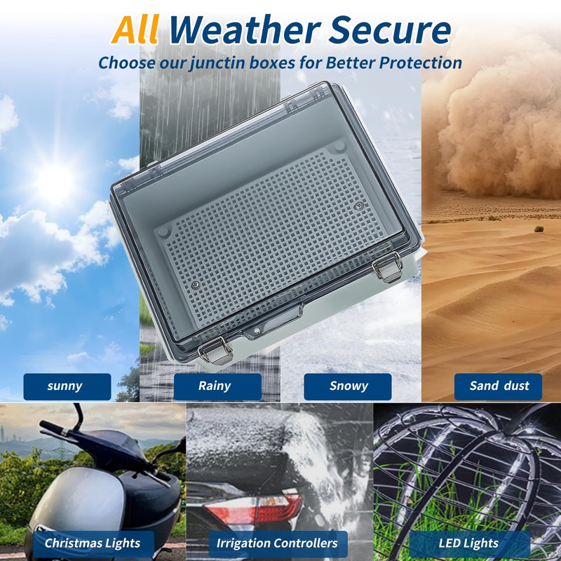 Waterproof Distribution Box IP66, Surface-Mounted Distribution Box with Combination Lock,