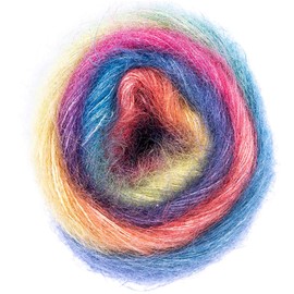 Rico Essentials Super Kid Mohair Loves Silk Print, Colour 1 Light, Rainbow Lace Yarn Made of Super Kid Mohair & Silk for Knitting and Crocheting, Lace Wool Needle Size 4.5 mm
