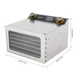 Food Dehydrator, Commercial Food Drying Machine Stainless Steel Electric Fruit Dryer w/Adjustable Timer & Temperature Control Kitchens Foodstuff Dryer for Vegetables, Meat, Flowers (6 Trays 400W)
