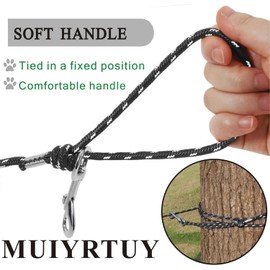 Reflective Cat Leash -50FT Cat Cable Out Escape Proof Walking Leads Yard Long Durable Safe Leash Traning Play Outdoor for Puppies/Kittens/Small Animals(Black)