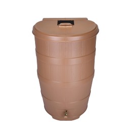 EarthWay 89016 50 Gallon Capacity Rain Barrel Water Collection System That Comes with a Brass Spigot, Anti-Bug & Debris Overflow Guard with Ergonomic Handle