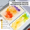 LIGHTWISH Travel Watercolor Palette Box, All-in-One Portable Watercolor Kit with