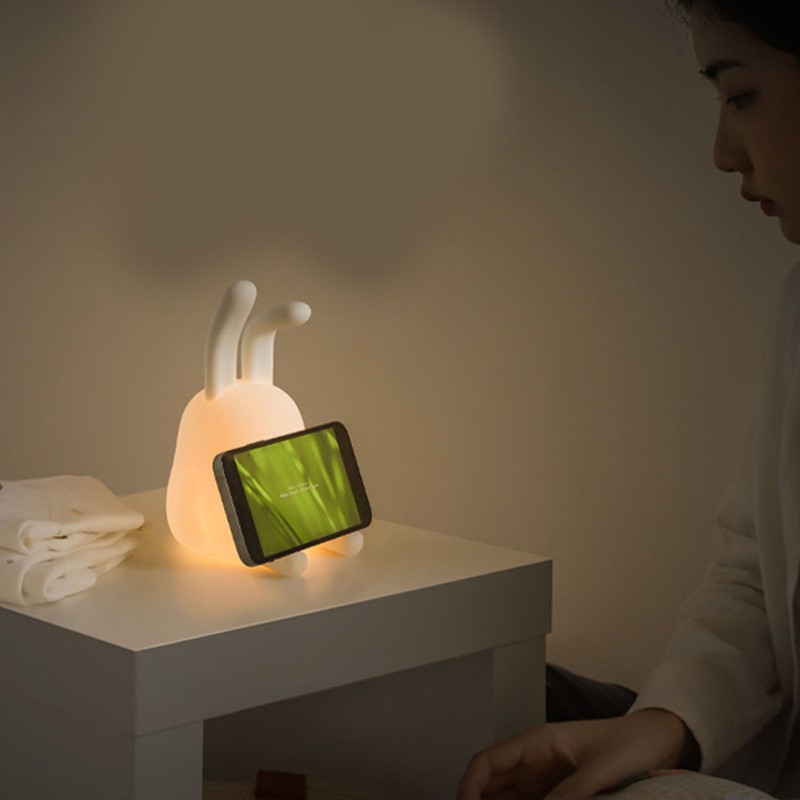 Bunny Night Light Delay Turn Off Cute Soft Silicone Kids