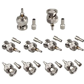 10PCS BNC Male Crimp Solder Attachment Connector 50 Ohm Impedance Compatible with RG174 RG188 RG188A RG316 LMR100 Coax Cable Smart Home Communication Base Station Vehicle Connection
