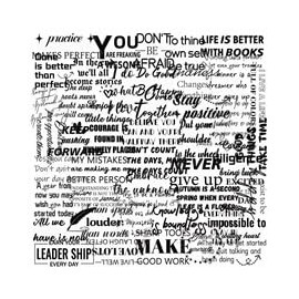 Pack of 50 Transparent Inspirational Black and White Quotes Stickers for Fridge, Laptop, Bicycle, Luggage, Bumper, Fashion Motivational Vinyl Decal, Adult Gift, Aesthetic Graffiti Stickers