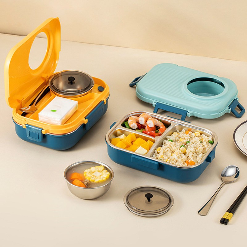 Bento Box 4 Compartments 1200ml 304 Stainless Steel Insulated with