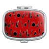 Makeup Lipstick Mascara Eyeliner Pattern Rectangle Pill Case Trinket Gift