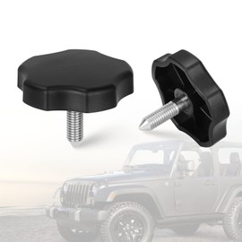 KOLEMO 2 pcs Soft Top Window Frame Knob Screw Compatible with for Jeep Wrangler JK 2007-2018, Short Bolt Door Surround Knobs with Pin