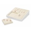 Oirlv Microfiber 4 Grids Stackable Jewelry Display Trays Showcase Jewelry