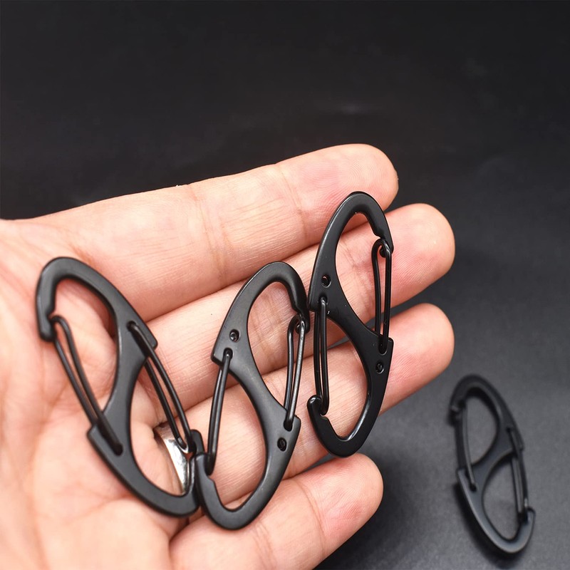 Bytiyar Small Carabiner Clips 1.6 inch(41mm) Metal Double Sided Spring