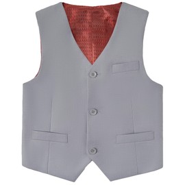 Boys Vest for Baby Toddler Kids Ring Bearer Suit Vest Gray Size 8