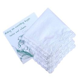 CoCoUSM Ladies Handkerchiefs Crochet Lace White Cotton Handkerchief 30cm Square 6 PCS