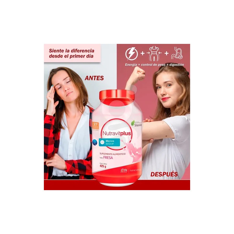 Nutravit Plus Ap Alto En Proteínas Fresa C Stevia 425g