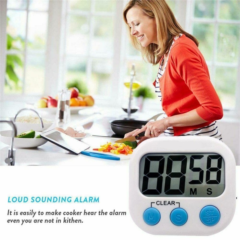 Digital Kitchen Timer with Large LCD and Magnetic Stopwatch. Portable
