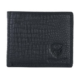 GERMANUS Leather Wallet (Black Croco), Black crocodile., Classic