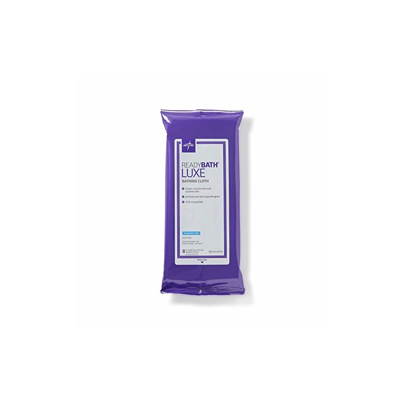 Medline ReadyBath LUXE Body Cleansing Cloth Wipes, Fragrance Free, Extra