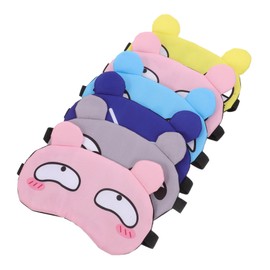 FRCOLOR 6pcs Cute Cartoon Eye Masks Adjustable Sleep Mask for Adults Fluffy Blindfolds for Travel Excellent Light Blocking Breathable for Comfortable Sleep