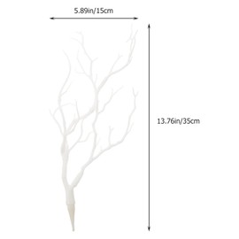 LIFKOME Artificial Antler Dried Tree Branches 13.76'' Art Witch Antler Branch Decorative Plant Twigs Plastic Dry Branches Decor for Wedding Christmas Party Home Supplies White 4pcs