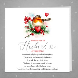 Remembering My Husband, Wife, Partner at Christmas, Festive Poem Print (Husband)