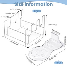 8 Pcs Acrylic Dinnerware Display Stand 4 Pcs 3 Tiers Acrylic China Plate Display Stand Clear Dinnerware Easel Plate Holder for Display and 4 Pcs Transparent Plastic Tea Cup Display Stand for Cabinet Home Supplies