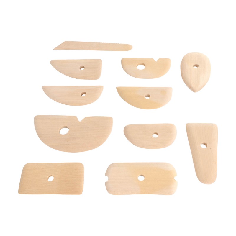11pcs Pottery Trimming Tool Professional Wood Pottery Foot Shaper Tool