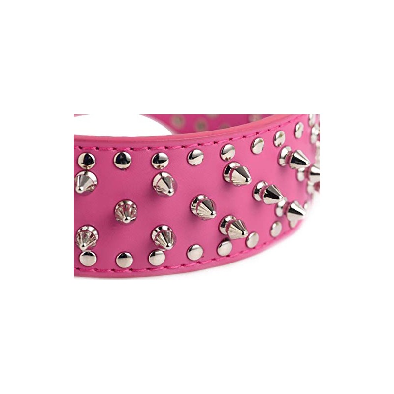 Haoyueer Faux Leather Studded Dog Collar for Medium Large Dogs