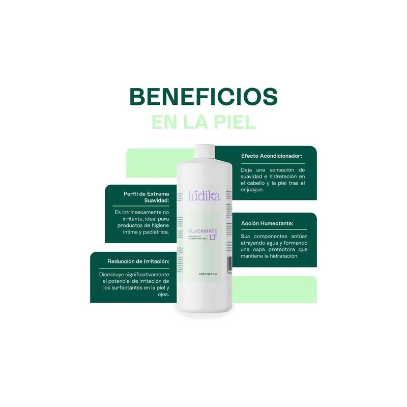 Espesante Natural Glucamate LT 1kg Hebbe Cosmetics Hipoalergénico