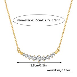 Behrooci Trendy Valentines Gifts for Her Diamond Necklaces for Women Dainty Choker Necklace Simple 14k Gold Plated CZ Jewelry Necklaces (Silver Smile)