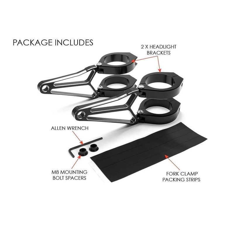 Alchemy Parts Motorbike Headlight Brackets 46mm - 47mm Fork Mounted