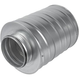 Repa Market Round Ø6 Inch Duct Silencer - 2 Inch Insulation - Galvanized Steel Inline Noise Reduction Muffler - Air Intake/Exhaust Sound Silencer for Blower Ventilation - Air Vent Noise Reducer