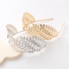 Women's elegant and fashionable leaf crown headband hair accessory (Golden,