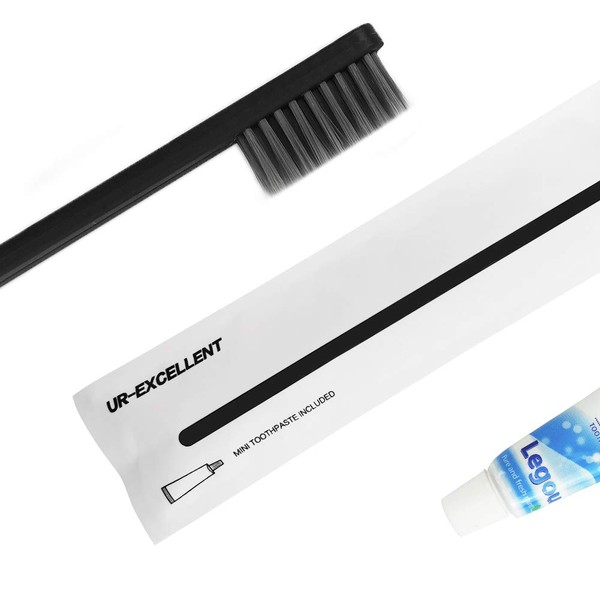 Cepillo de dientes desechable con pasta de dientes a granel, 40 unidades (gris)