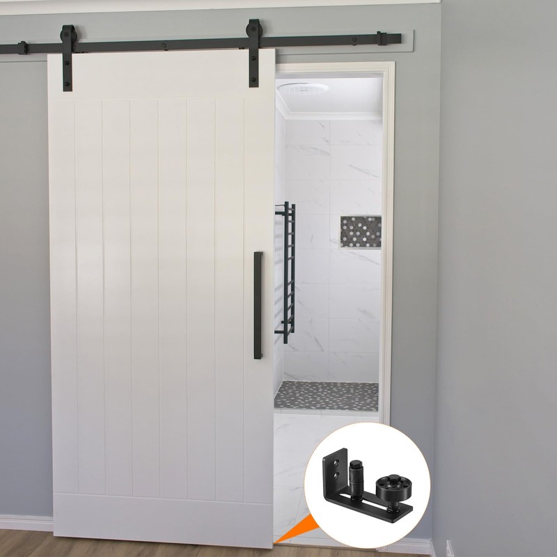 uxcell Barn Door Floor Guide, 1Pcs - Carbon Steel Sliding