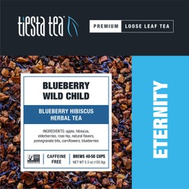 Tiesta Tea - Blueberry Wild Child, Loose Leaf Blueberry Hibiscus Herbal Tea, Non-Caffeinated, Hot & Iced Tea, 5.5 oz Tin - 50 Cups, Natural Flavors, Herbal Tea Loose Leaf Blend