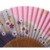 旭王 扇子職人の手作り 婦人 シルク 扇子 21cm 30間 流れ桜 パープル 121027
