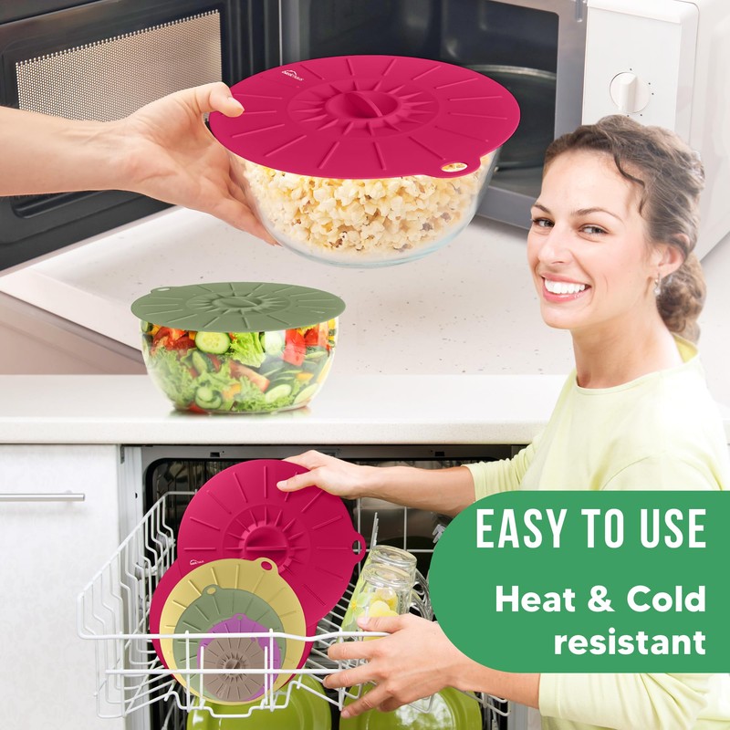Silicone Lids for Food Storage - 5 Pack - 5