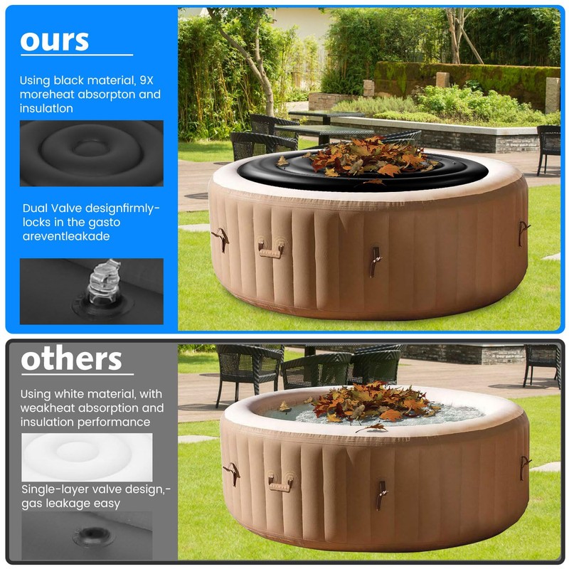 4.5 FT Inflatable Hot Tub Cover,Energy Saving Lid for Round